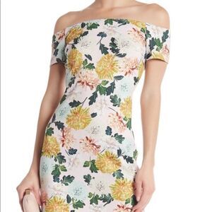 NWT Sam Edelman Off-the-Shoulder Scuba Pink Floral Dress Sz 6